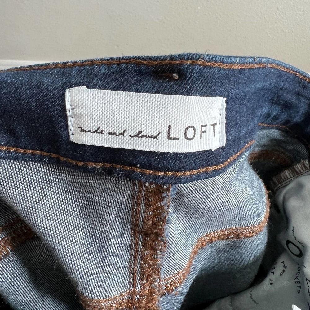 Loft Curvy Skinny Jeans Women's 26/2 Mid Rise Stretch Denim Dark Wash Casual - Picture 5 of 8